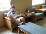 2009 Student Studying Independently by Evans Library